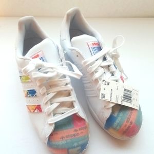 Adidas Originals Superstar GX2717 Mens White/Multicolor Stripes Sneakers…
